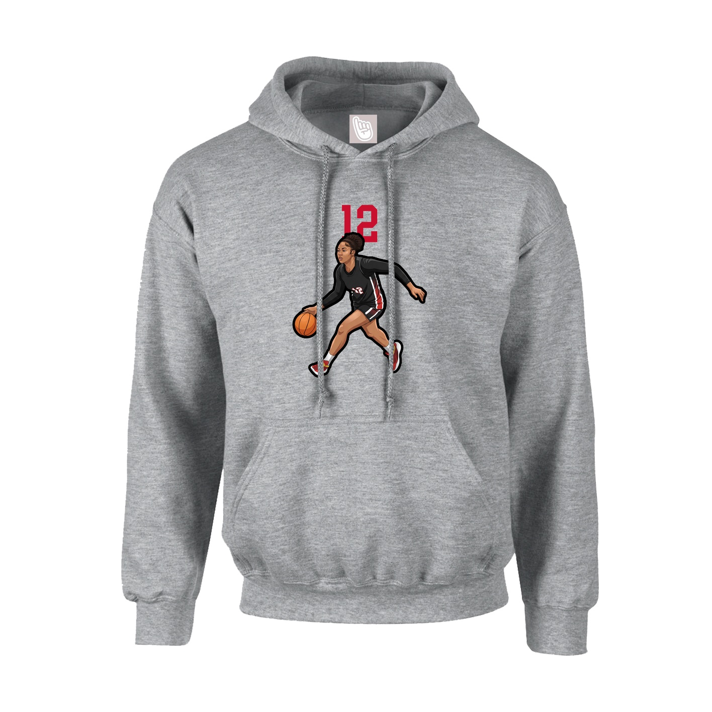 Hoodie — Number Top in Grey