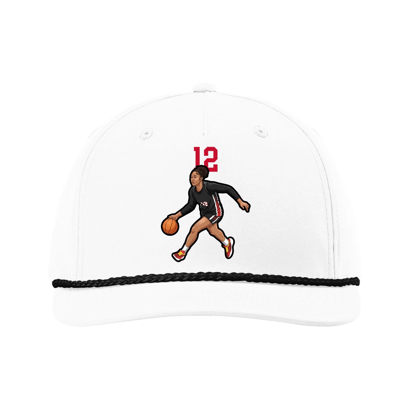 Five-Panel Classic Rope Cap — Number Top in White