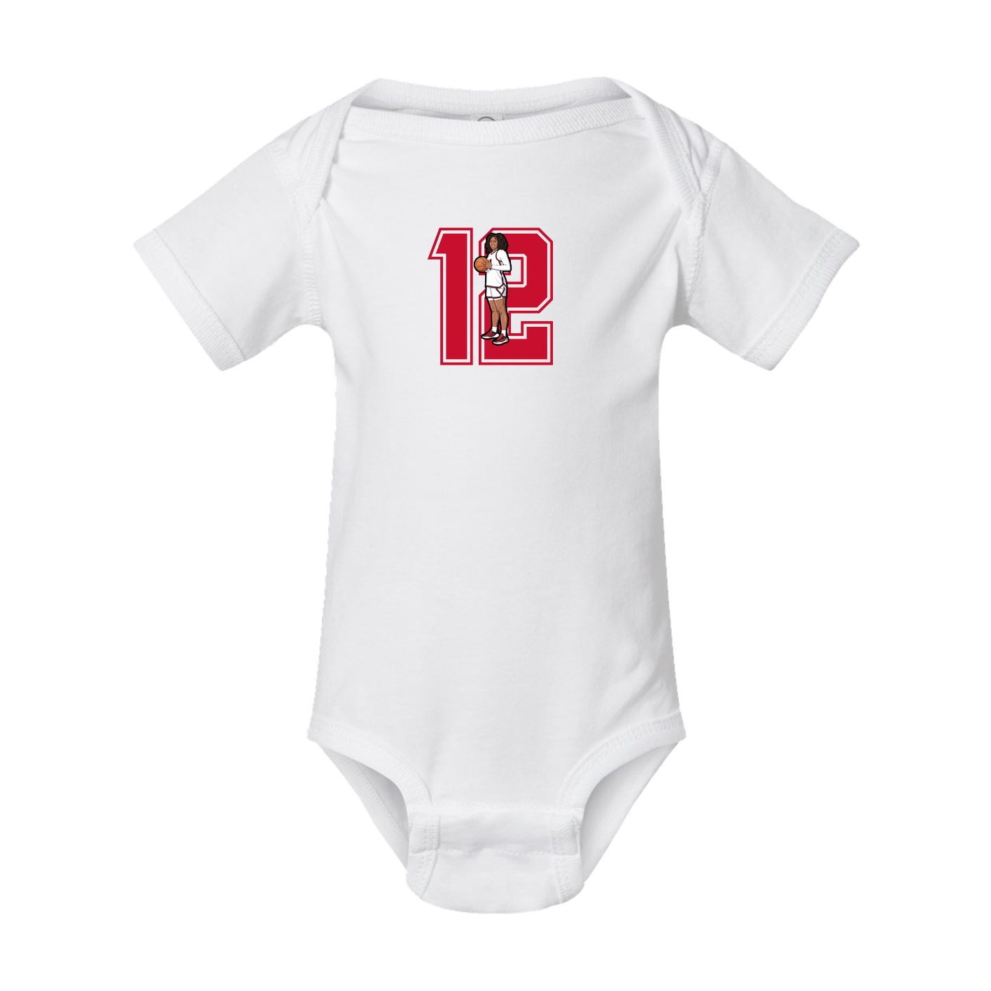 Baby Onesie — Number in White