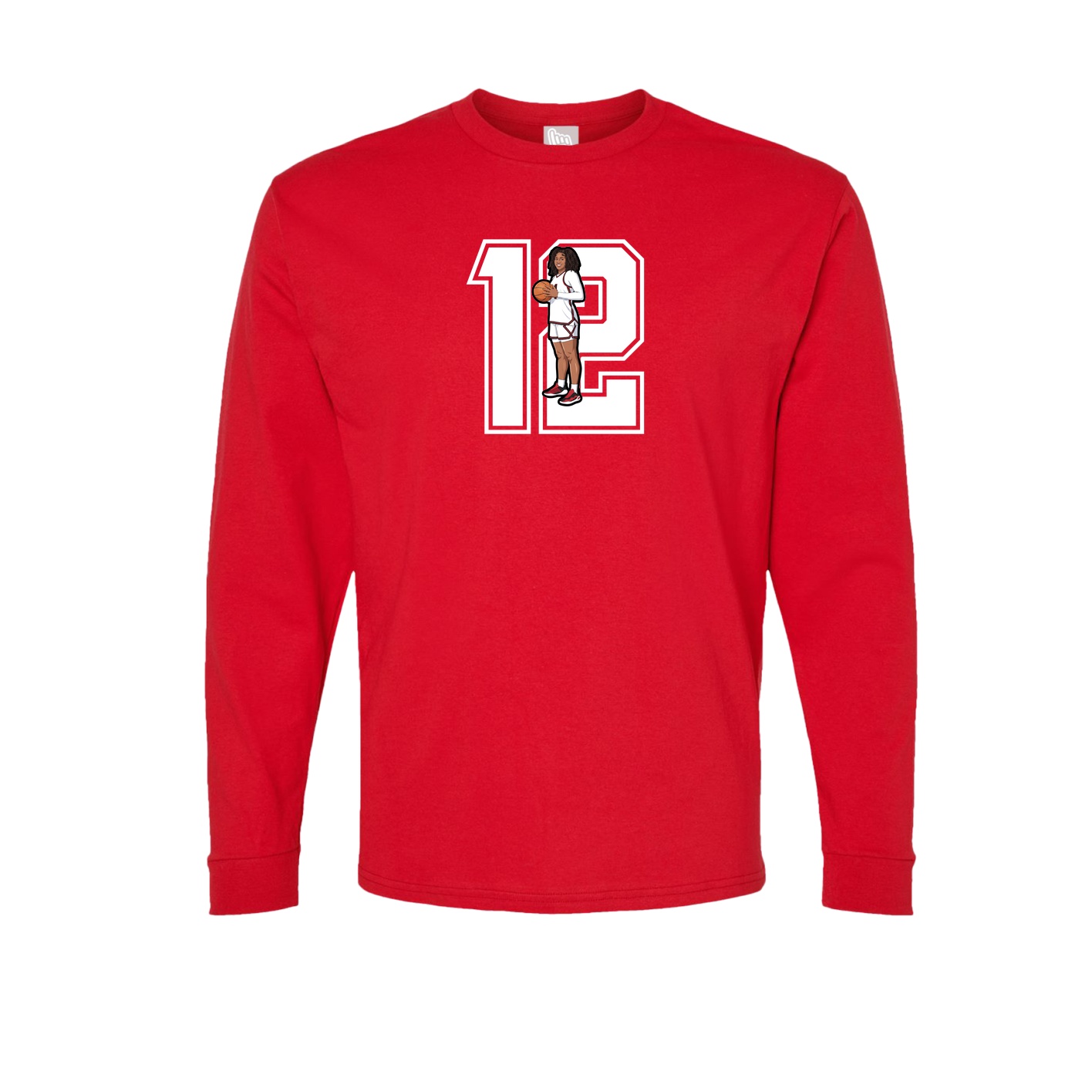 Long Sleeve Tee — Number in Red