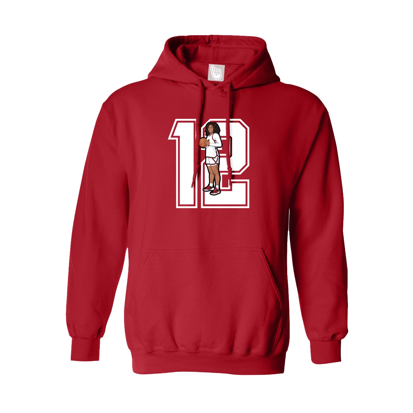 Youth Hoodie — Number in Red