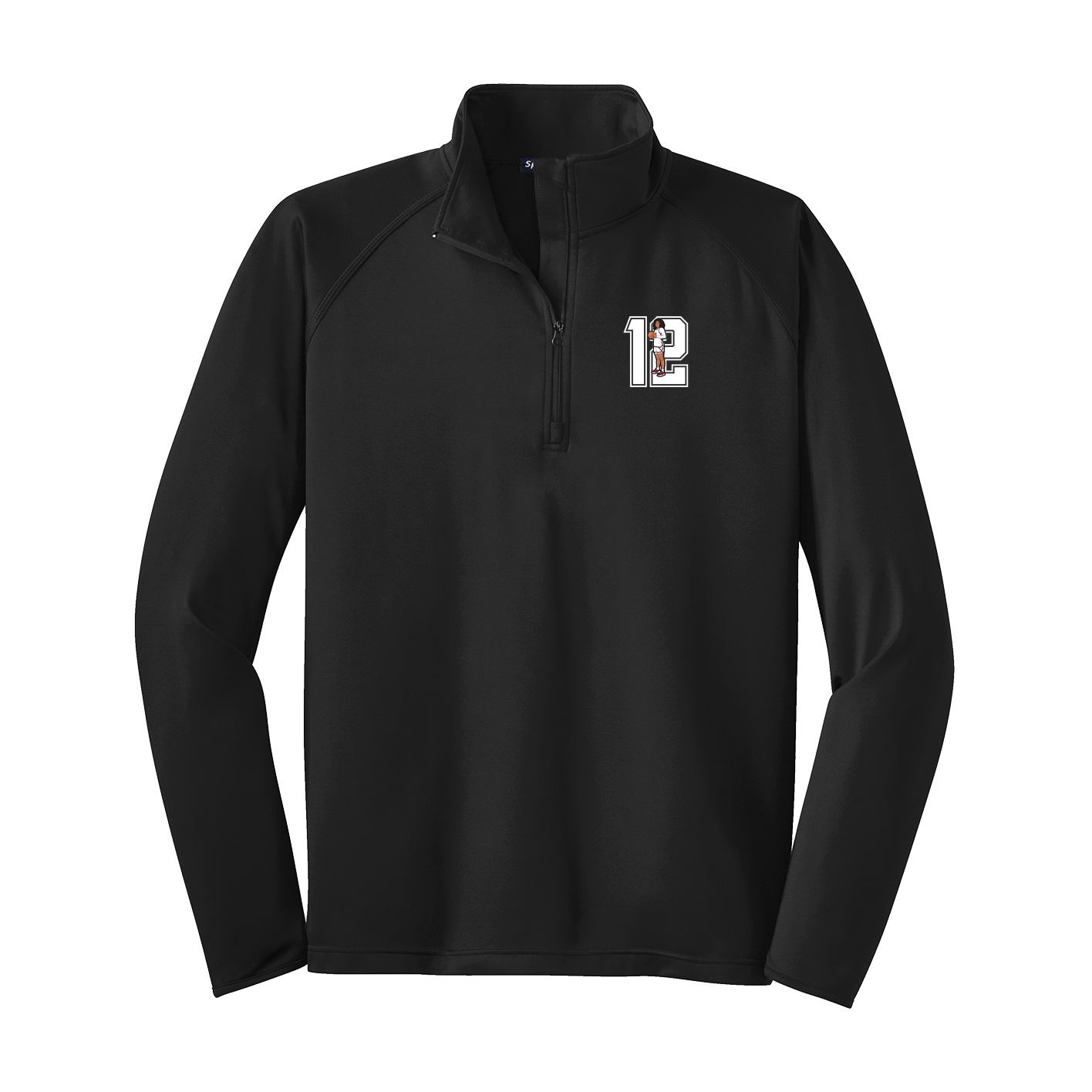 Q-Zip Pullover — Number in Black
