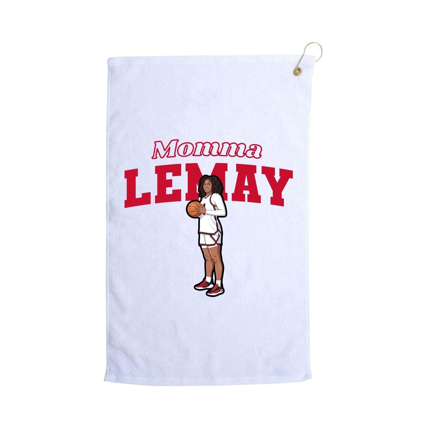 Golf Towel — Mothers Day Block in White