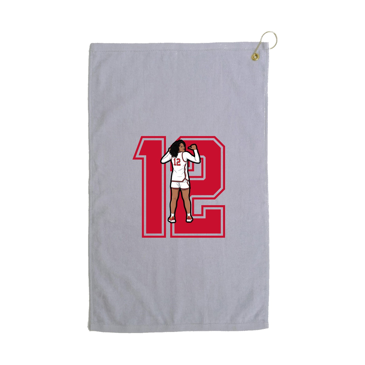 Golf Towel — Number in Grey
