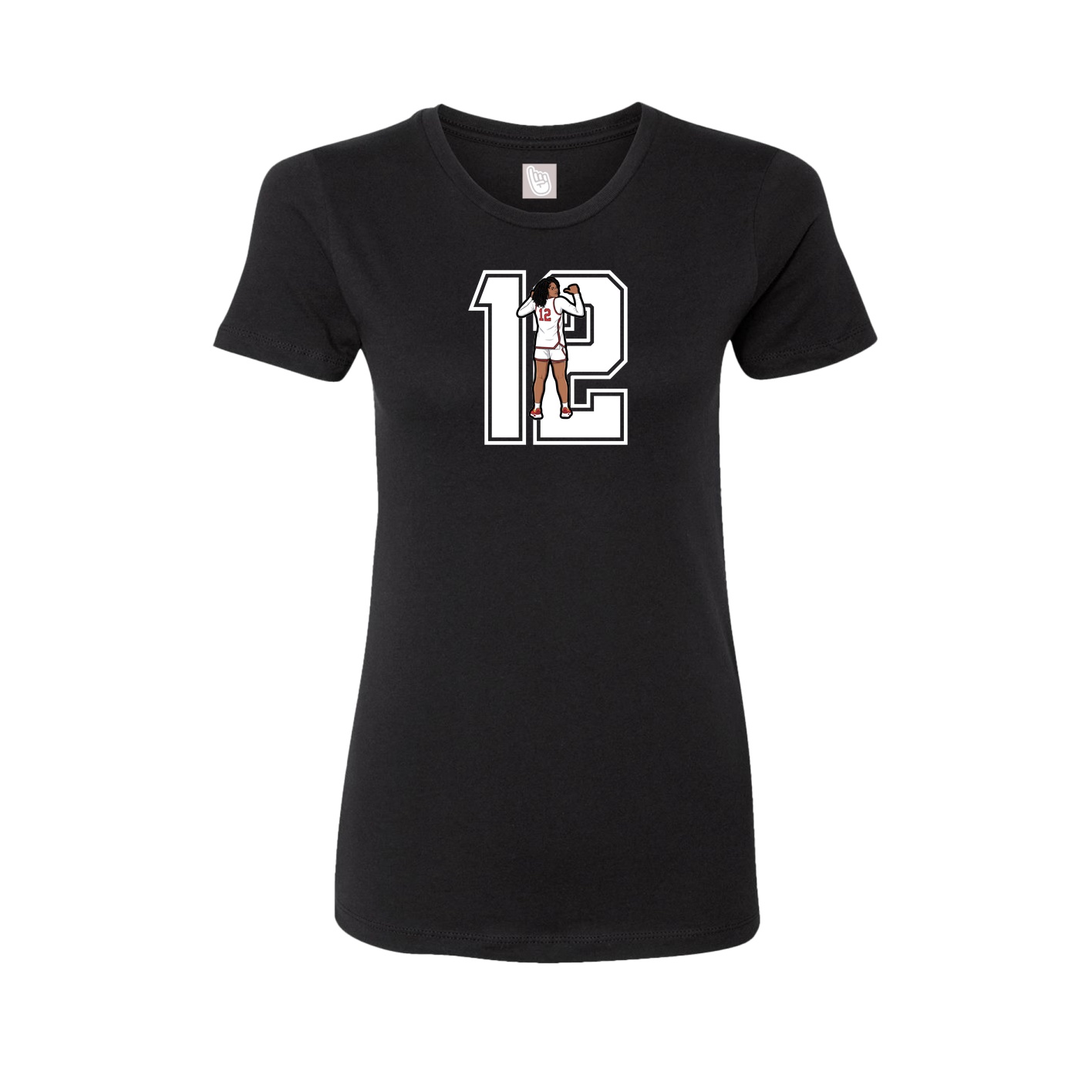 Womens Tee — Number in Black