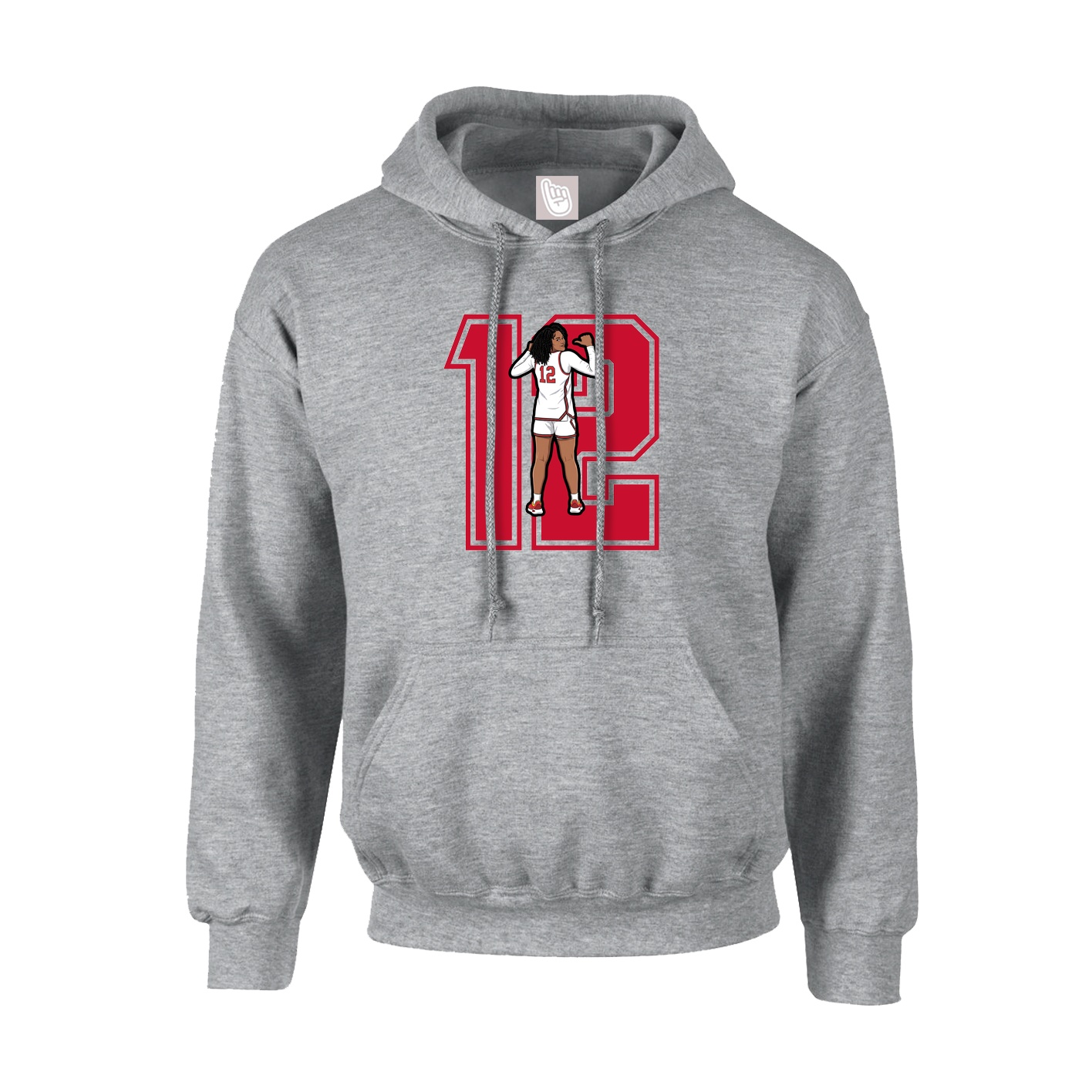 Hoodie — Number in Grey