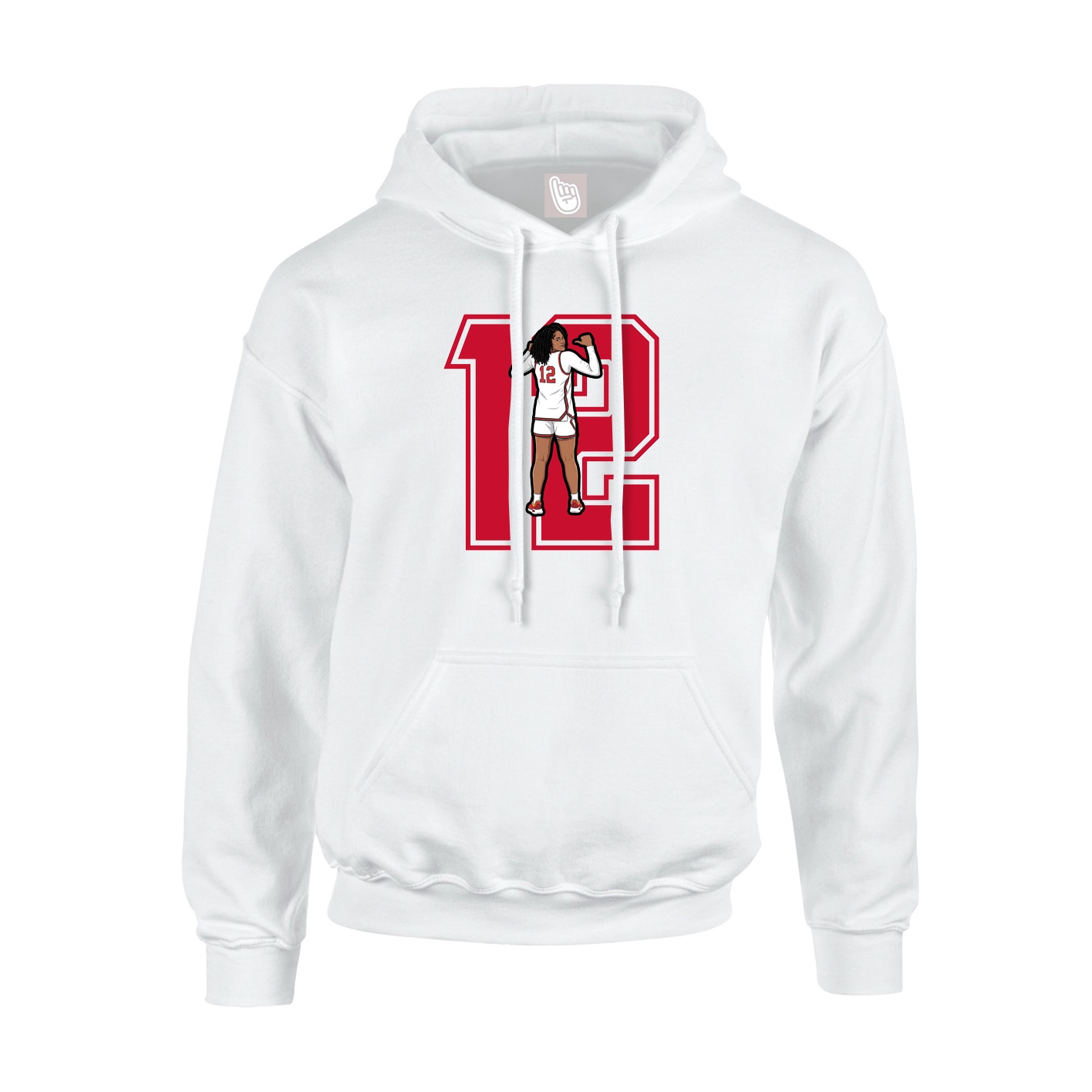 Hoodie — Number in White