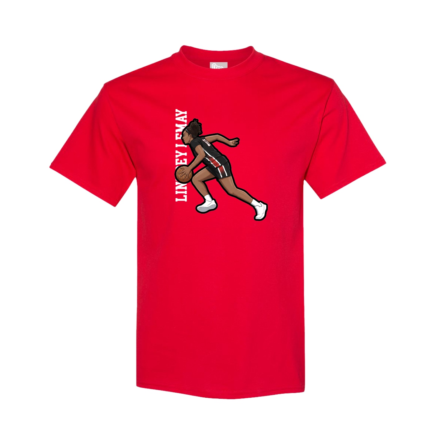 Youth Tee — Name Vertical in Red