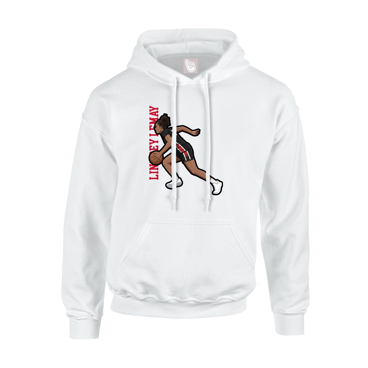 Youth Hoodie — Name Vertical in White