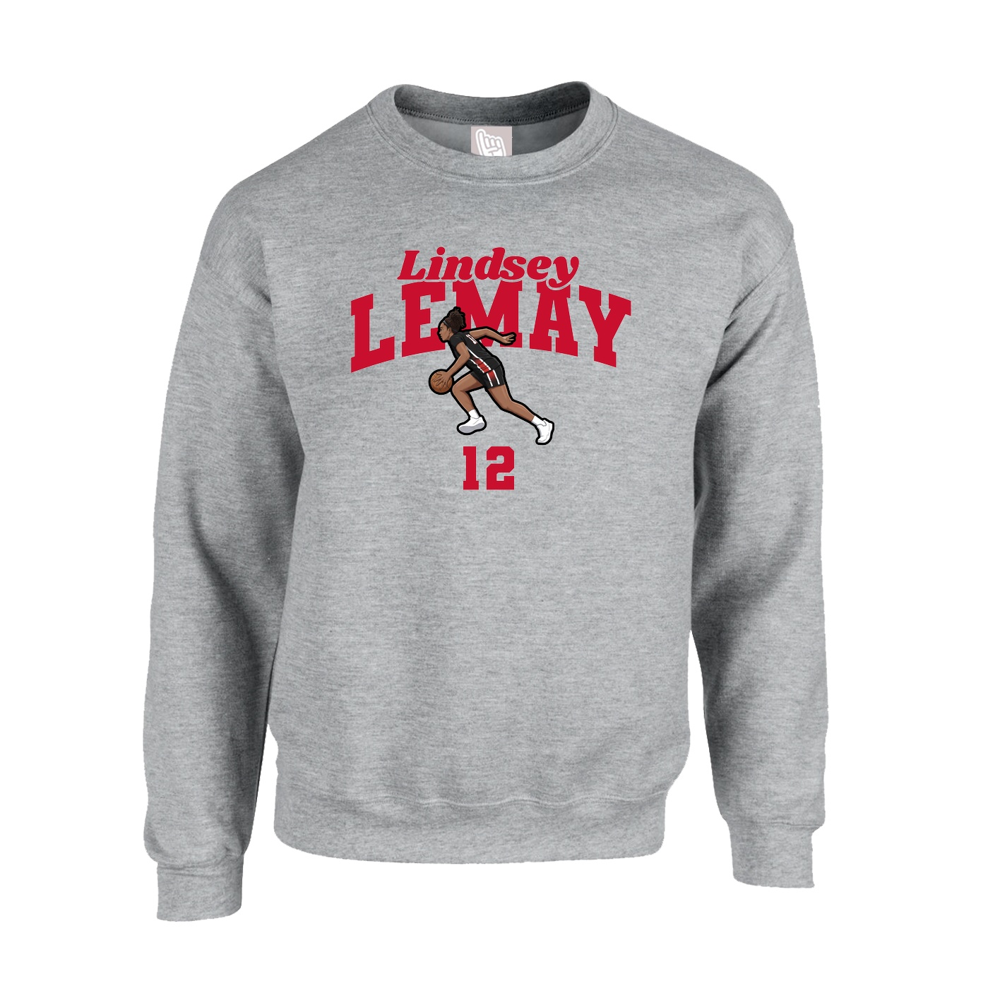 Fleece Crew — Signature Arch in Grey