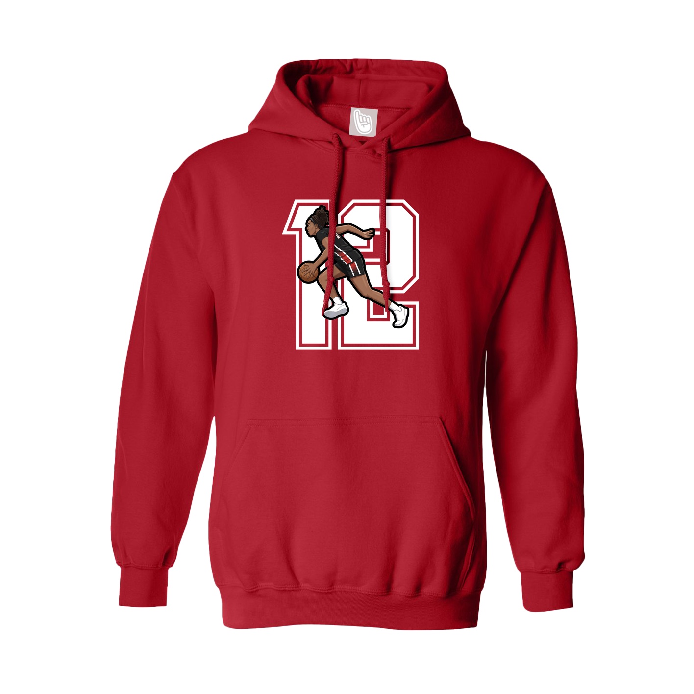 Youth Hoodie — Number in Red