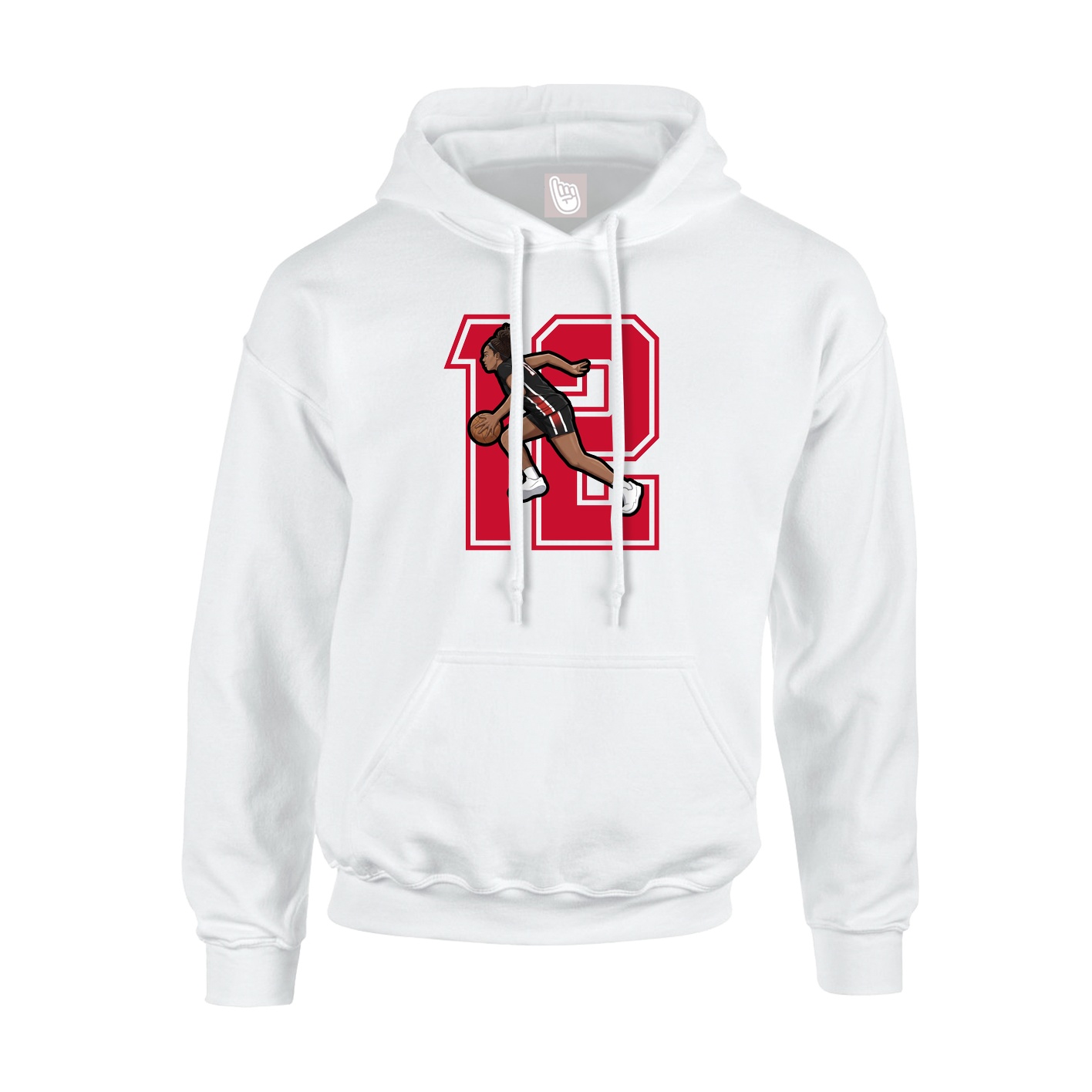 Youth Hoodie — Number in White