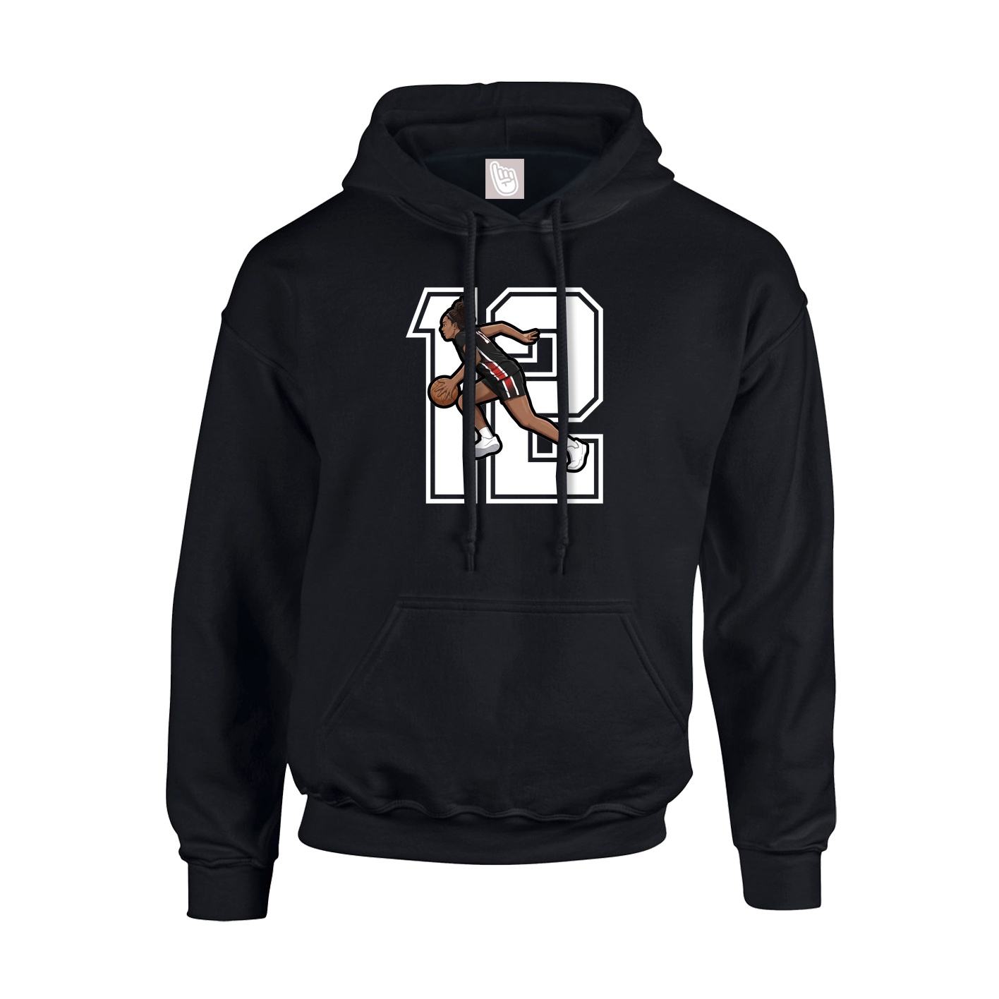 Youth Hoodie — Number in Black