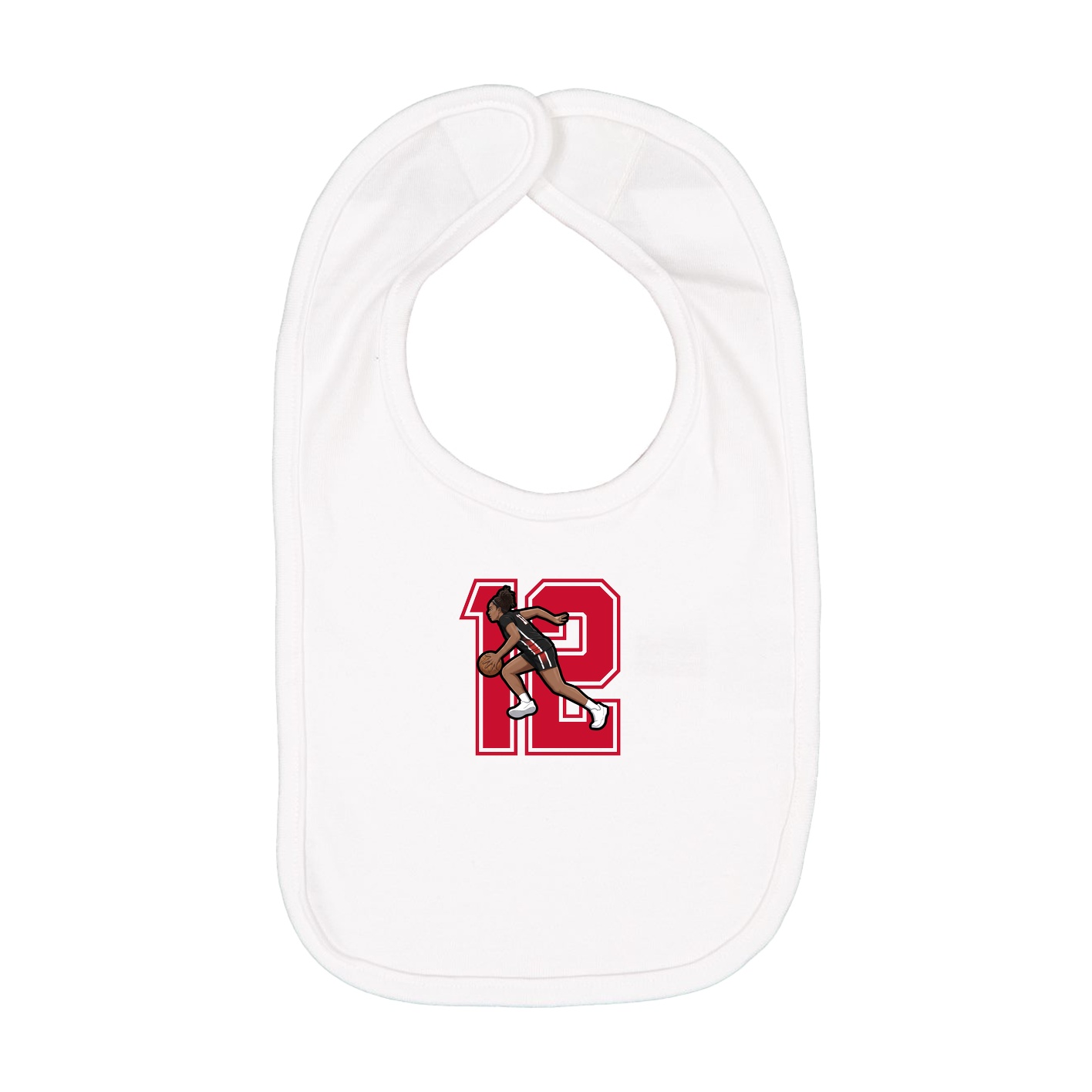 Infant Bib — Number in White