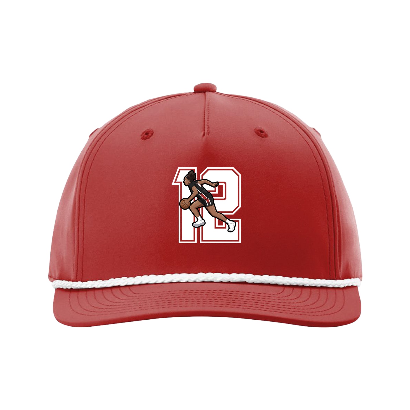 Five-Panel Classic Rope Cap — Number in Red