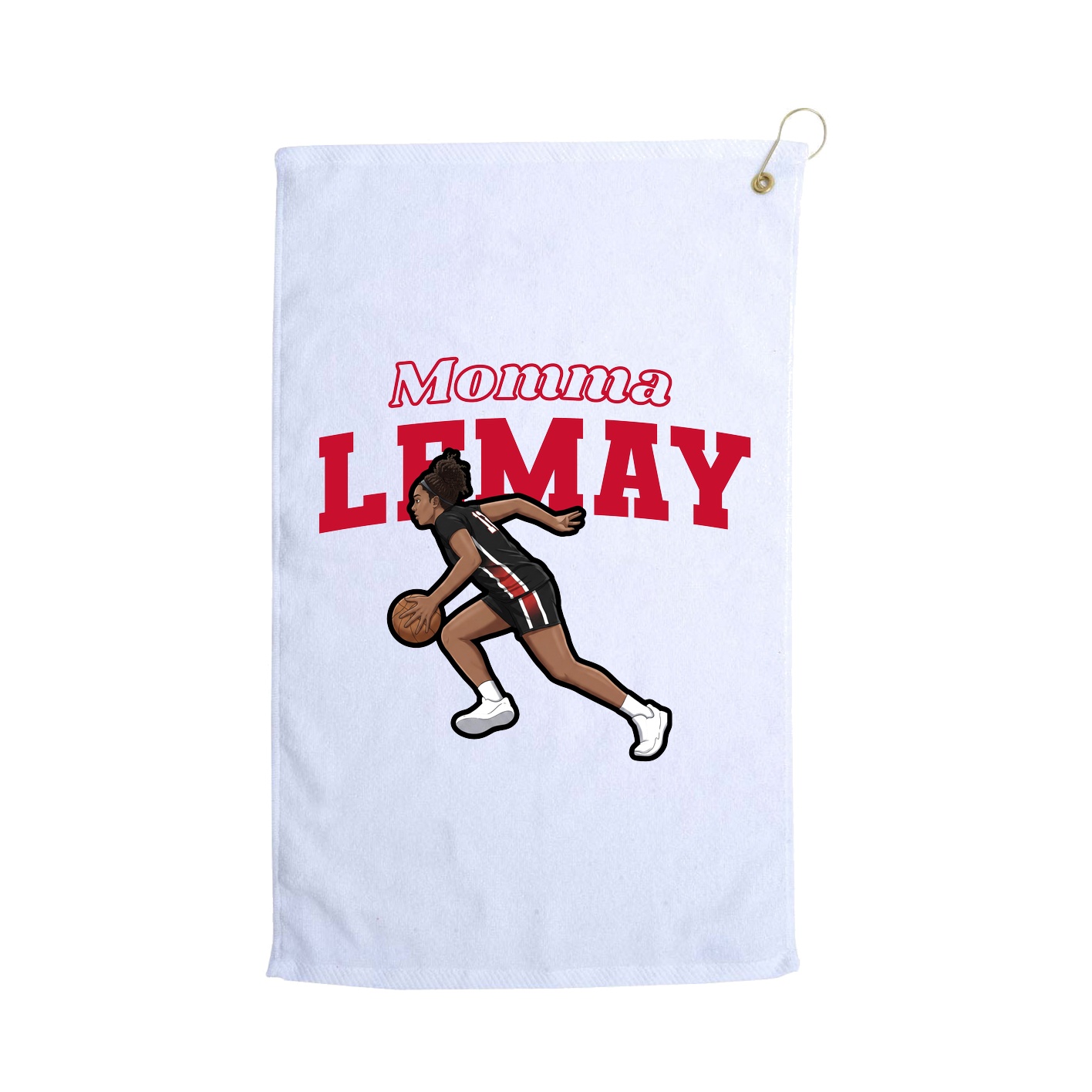 Golf Towel — Mothers Day Block in White