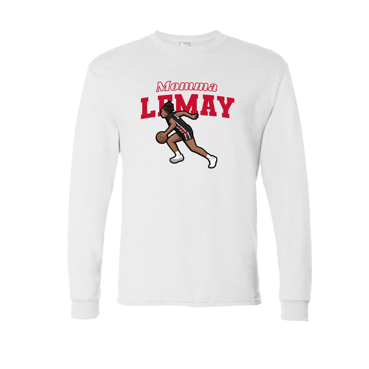 Long Sleeve Tee — Mothers Day Block in White