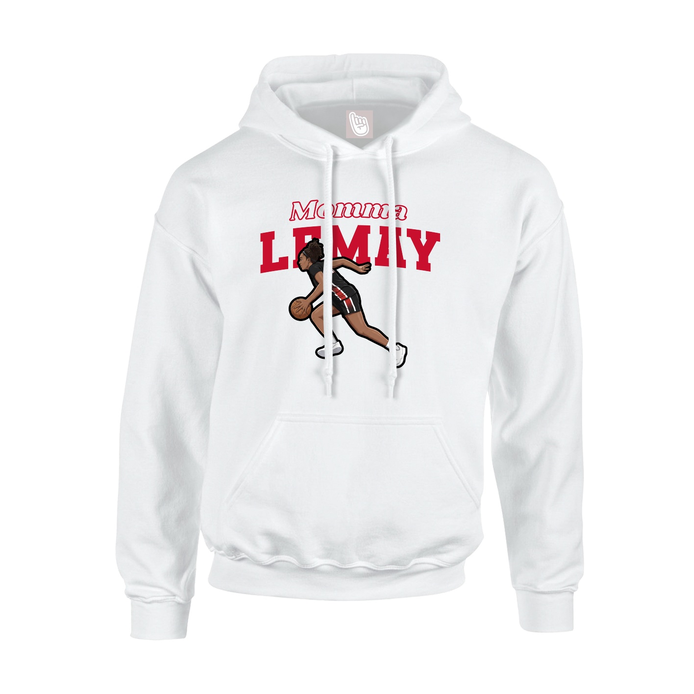 Youth Hoodie — Mothers Day Block in White