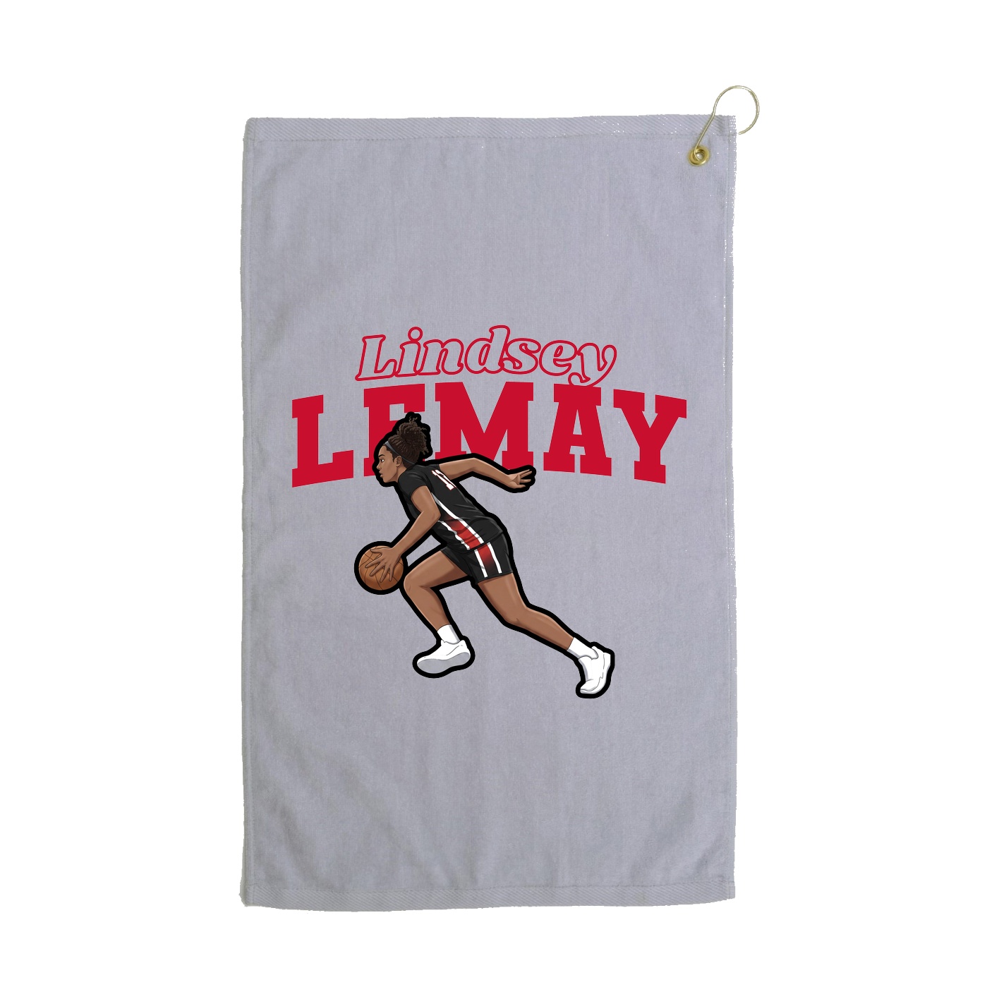 Golf Towel — Name Arch in Grey