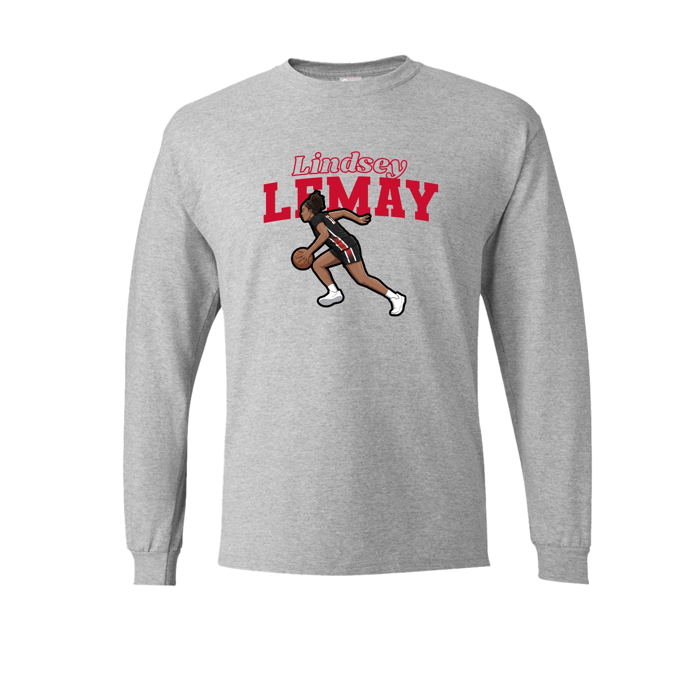 Long Sleeve Tee — Name Arch in Grey