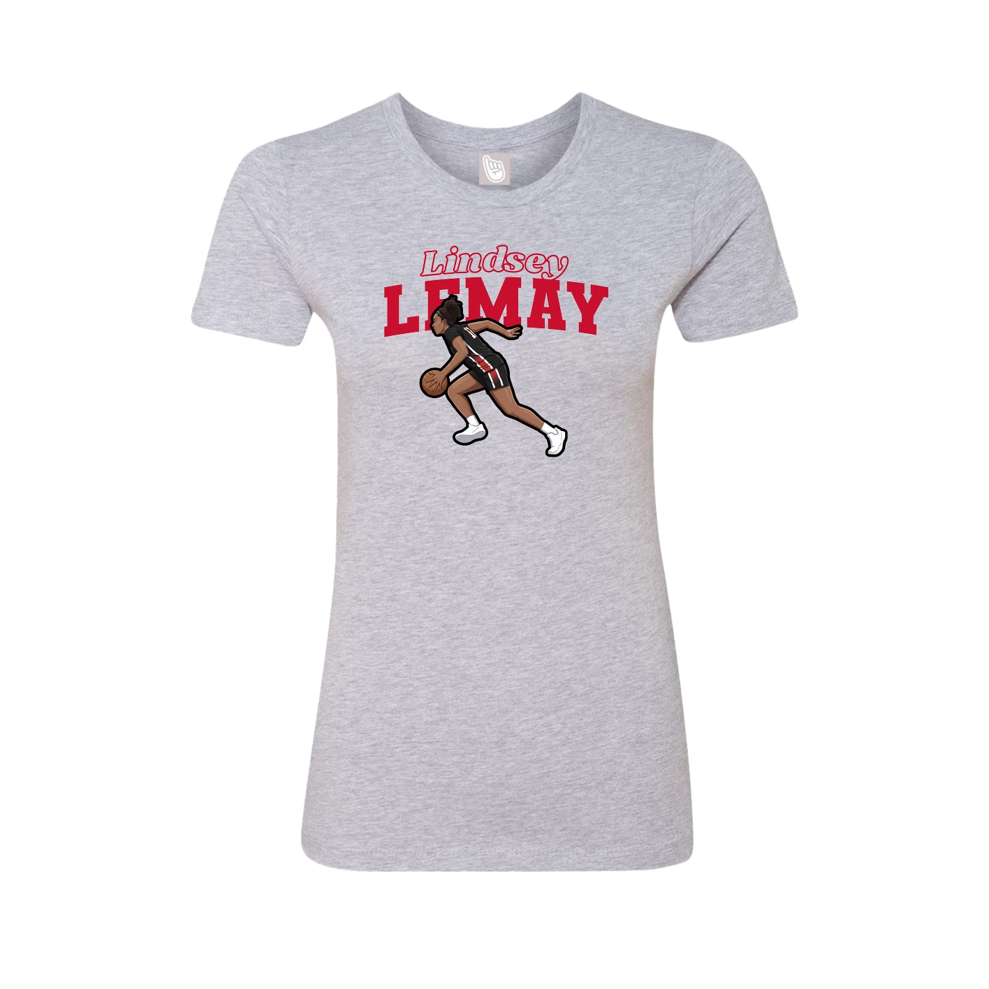 Womens Tee — Name Arch in Grey