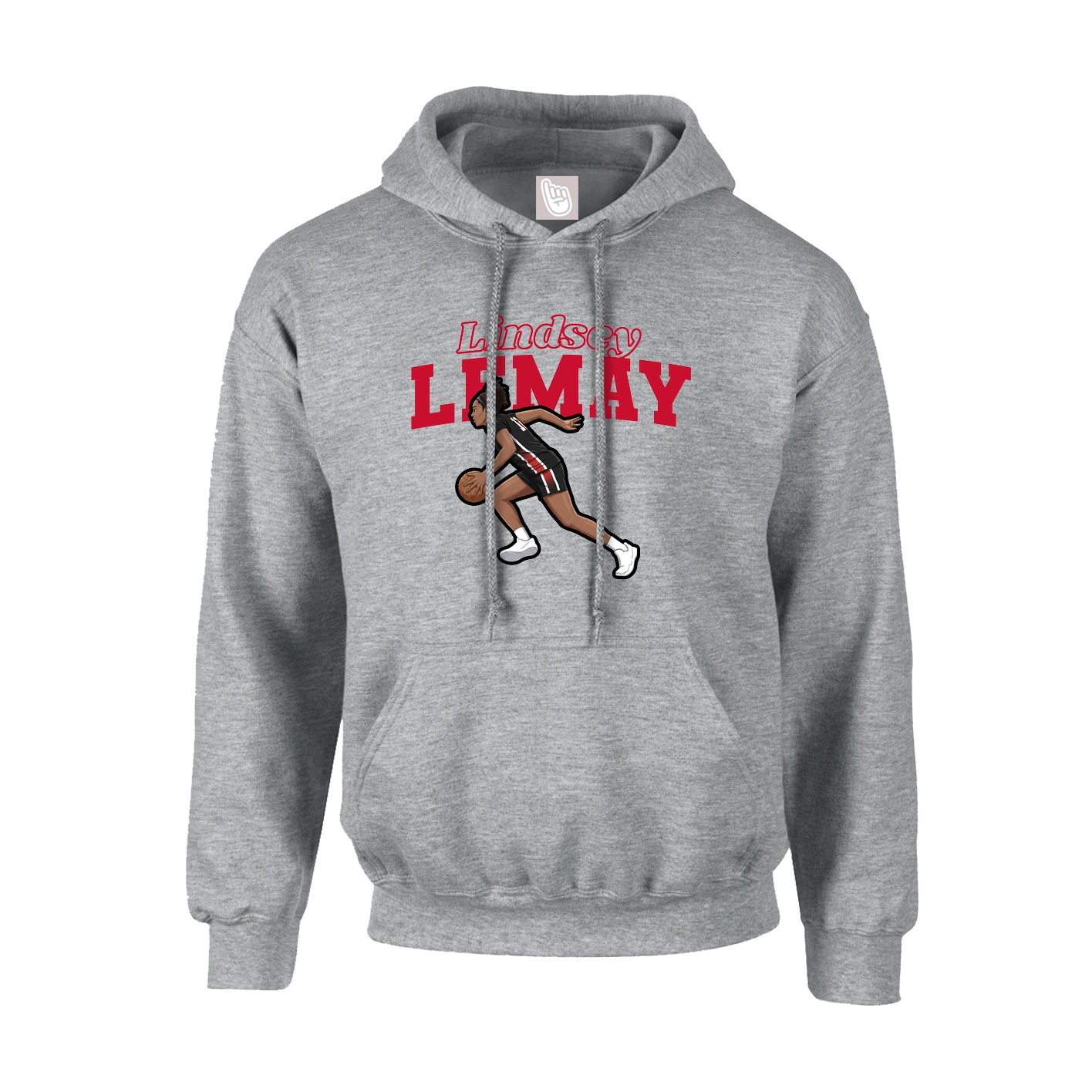 Youth Hoodie — Name Arch in Grey