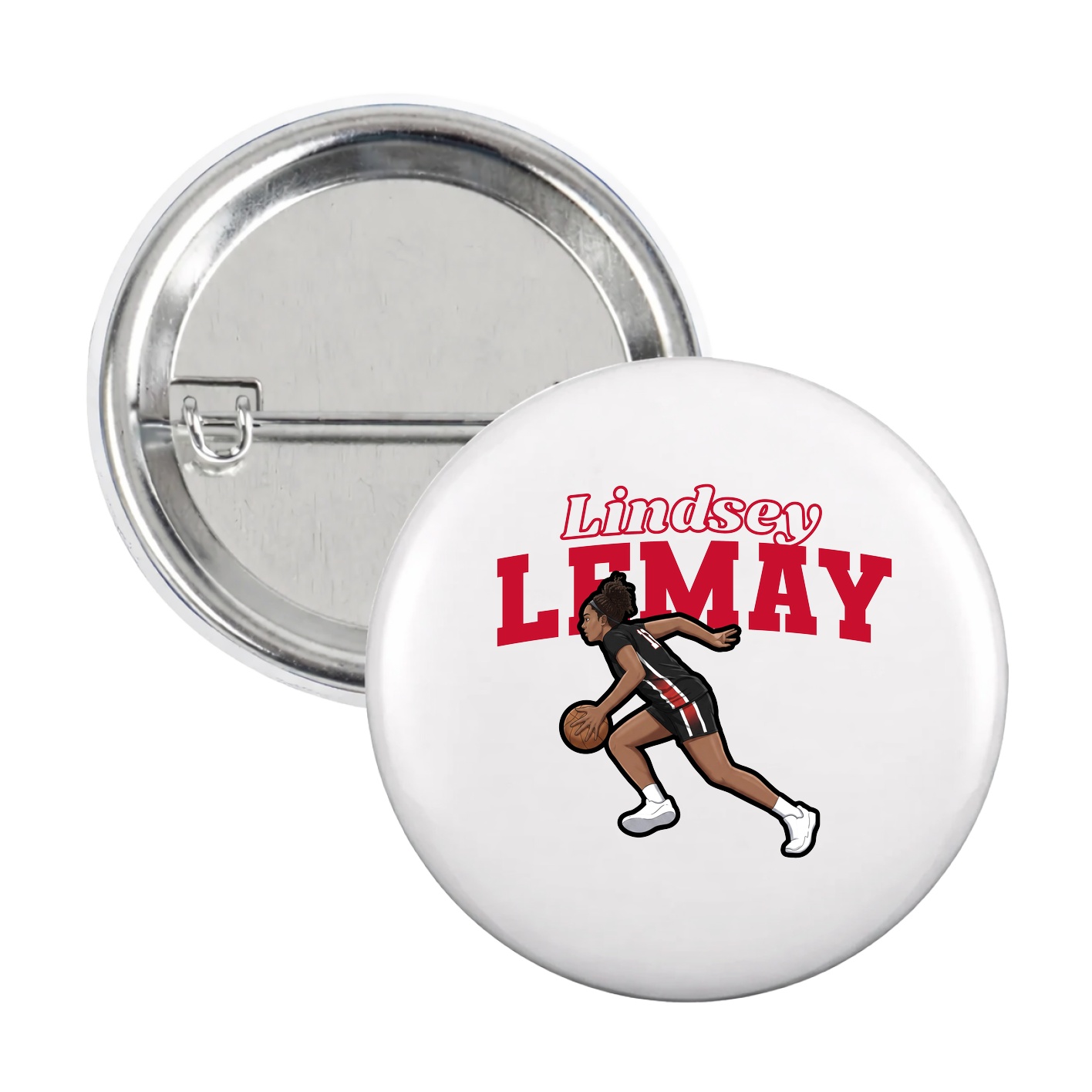 Game Day Button — Name Arch in White