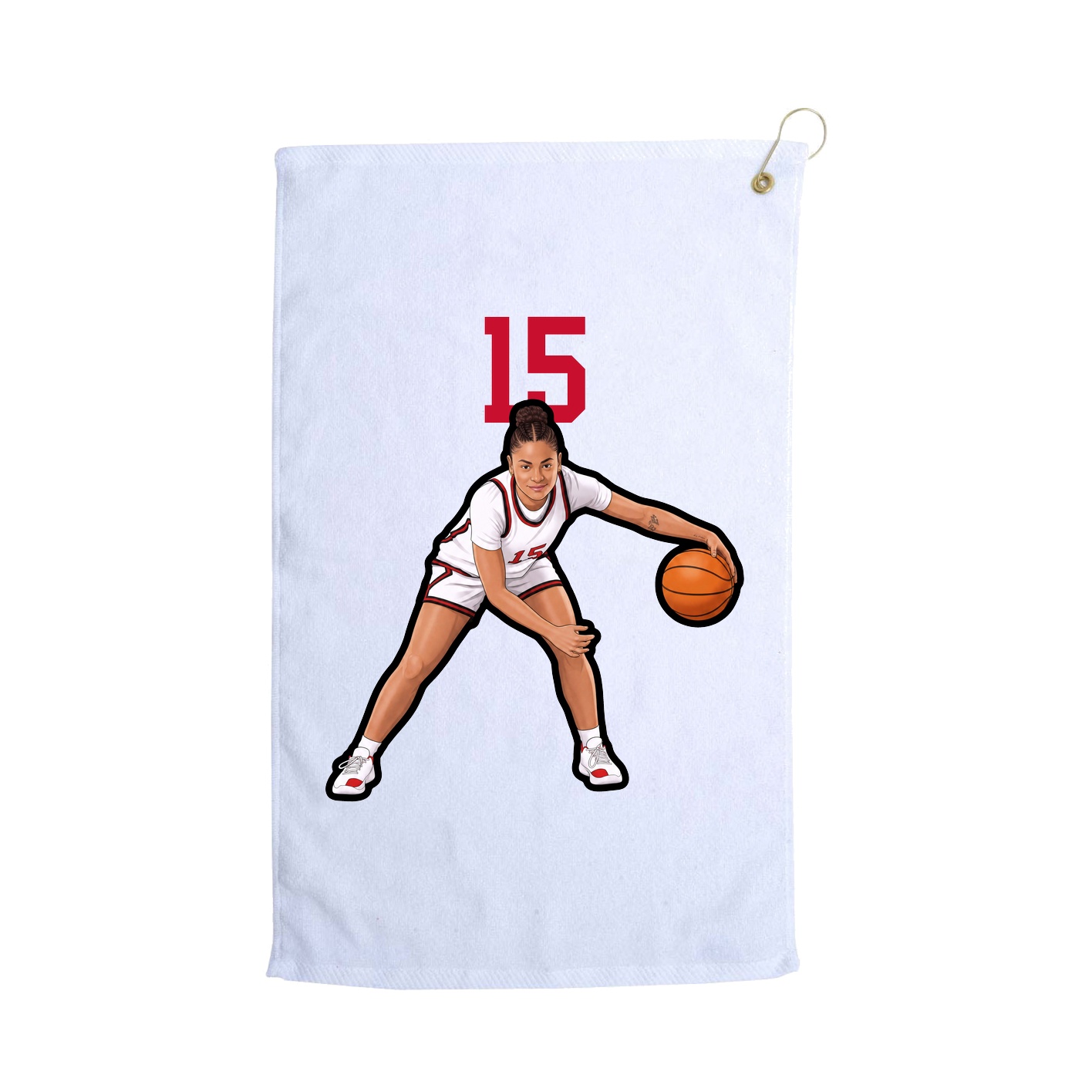 Golf Towel — Number Top in White