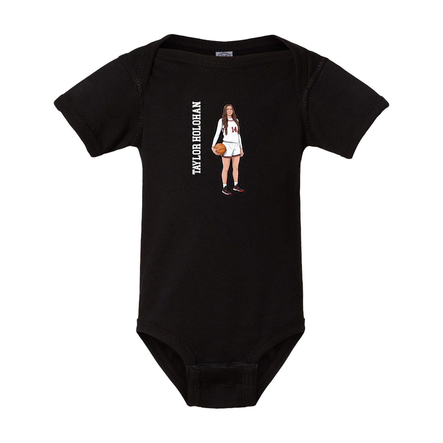 Baby Onesie — Name Vertical in Black