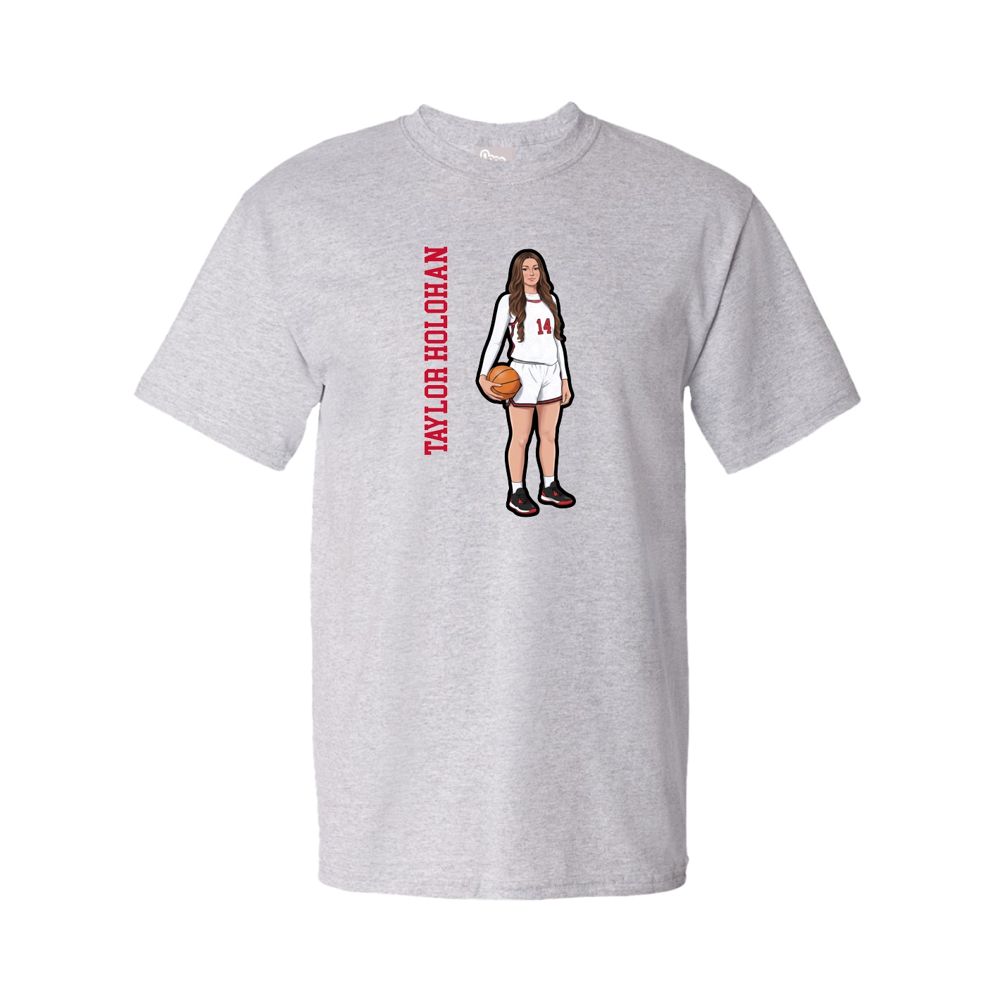 Tee — Name Vertical in Grey