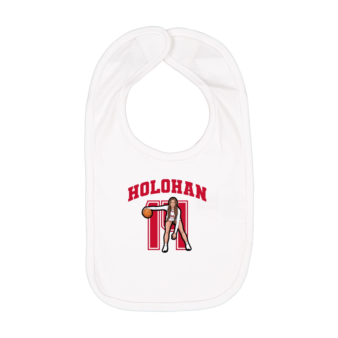Infant Bib — Number in White