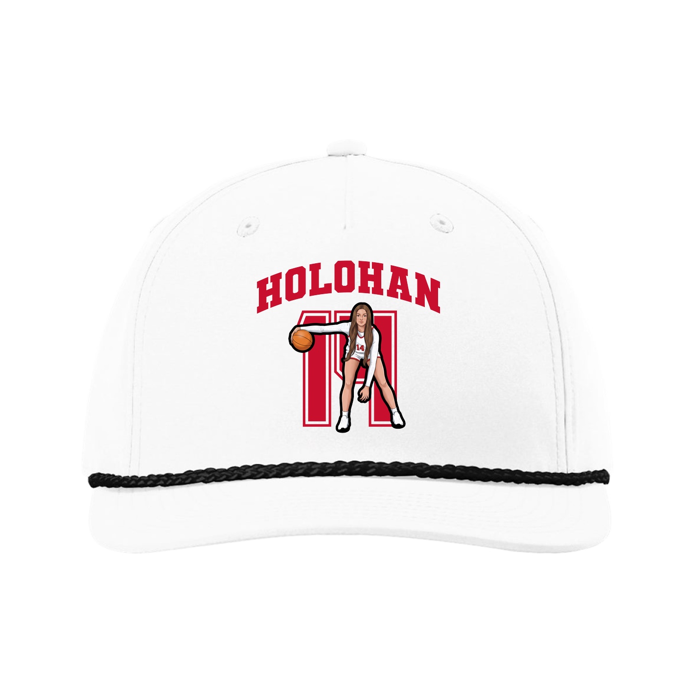 Five-Panel Classic Rope Cap — Number in White