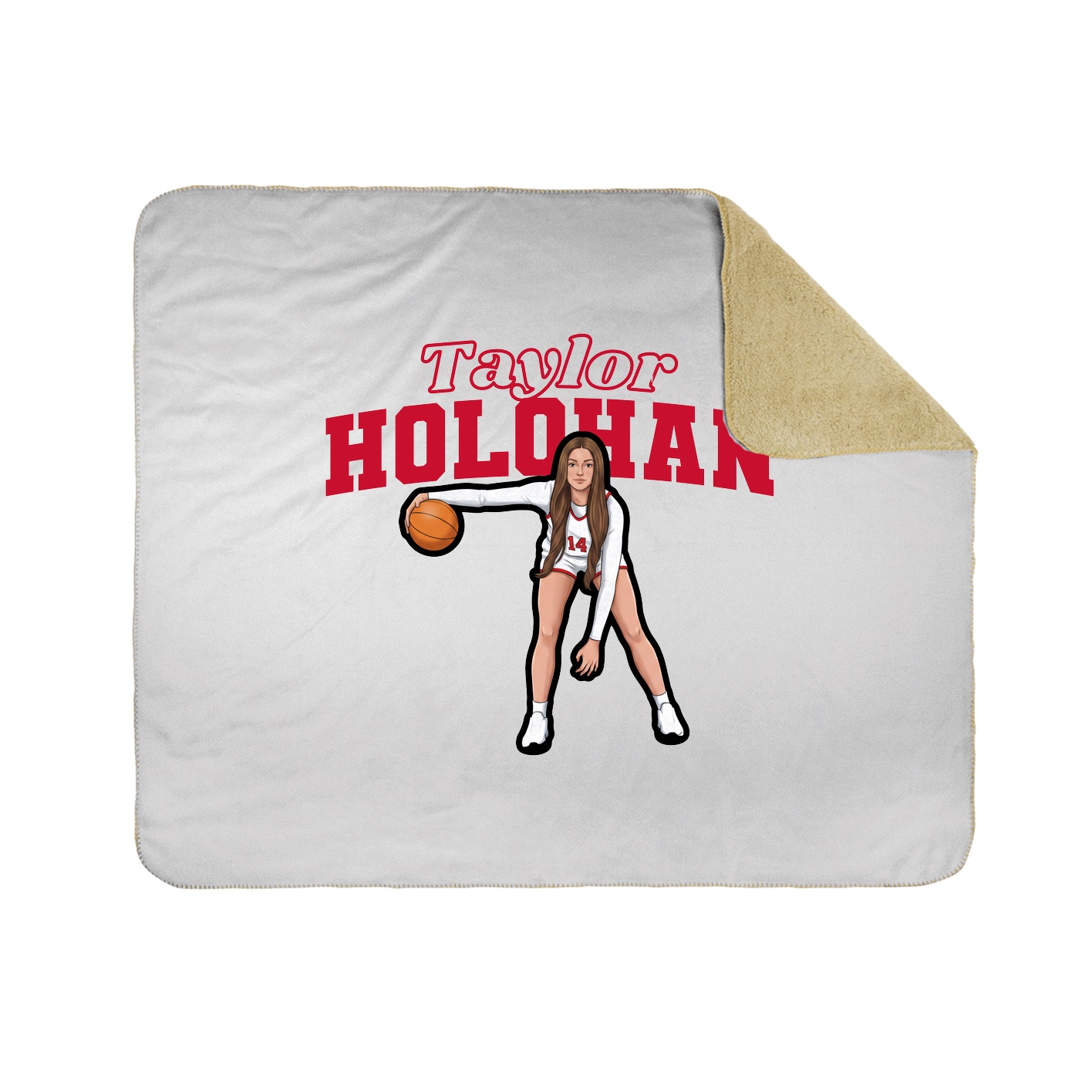Throw Blanket — Name Arch in White