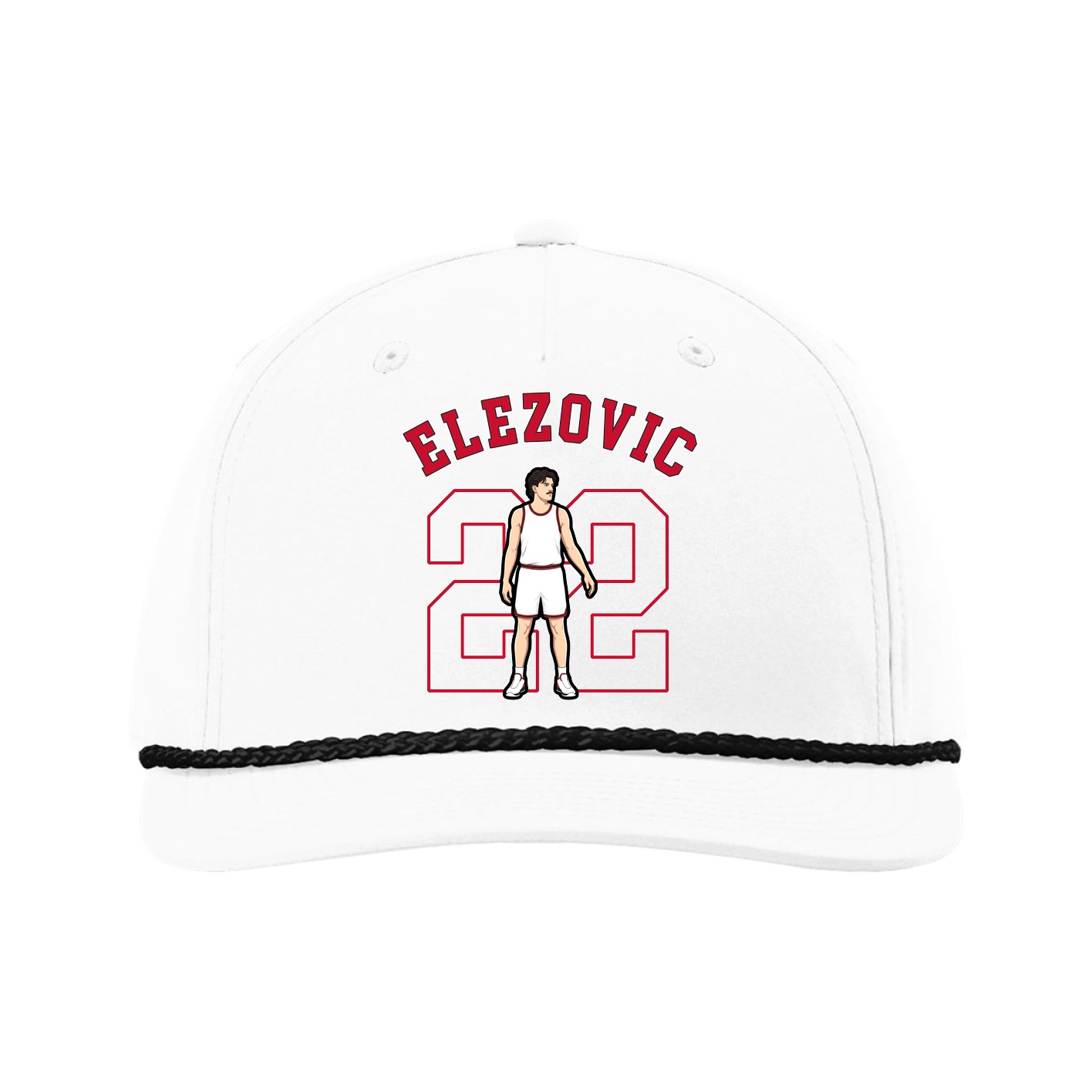 Five-Panel Classic Rope Cap — Shirsey Arch in White