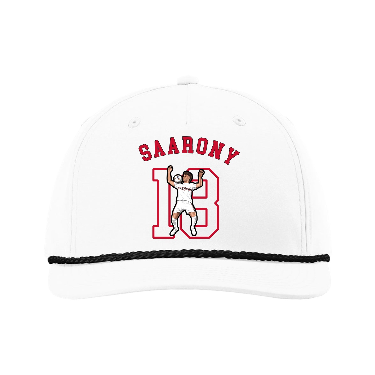 Five-Panel Classic Rope Cap — Shirsey Arch in White