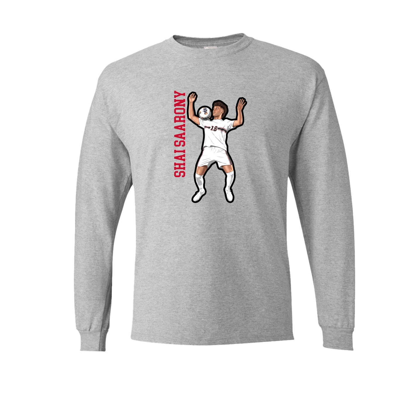 Long Sleeve Tee — Name Vertical in Grey
