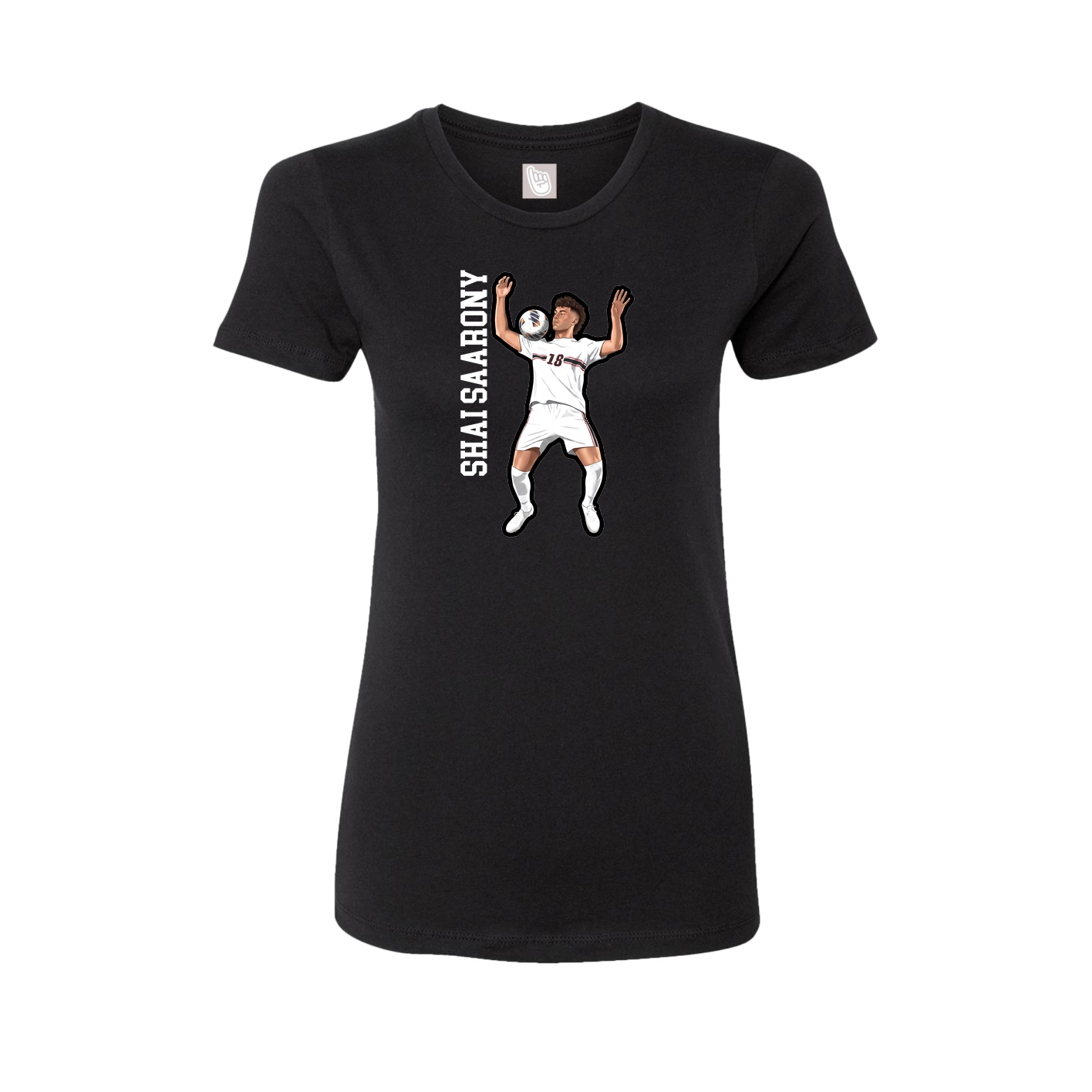 Fitted Women's Tee — Name Vertical in Black