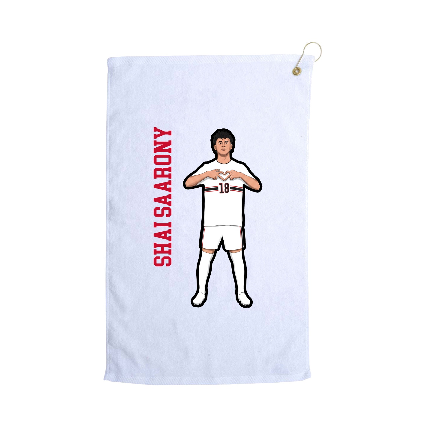 Golf Towel — Name Vertical in White