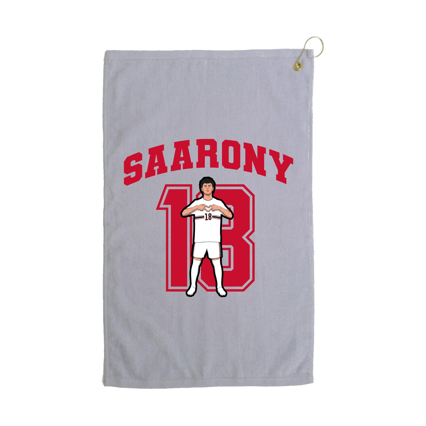 Golf Towel — Number in Grey