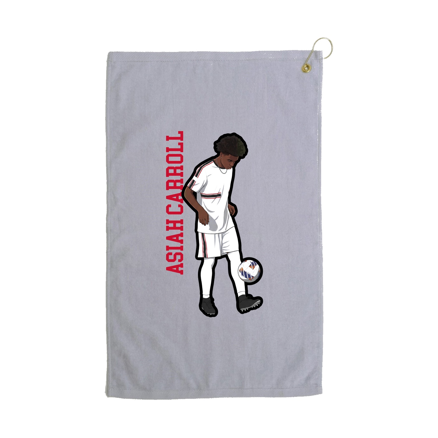 Golf Towel — Name Vertical in Grey