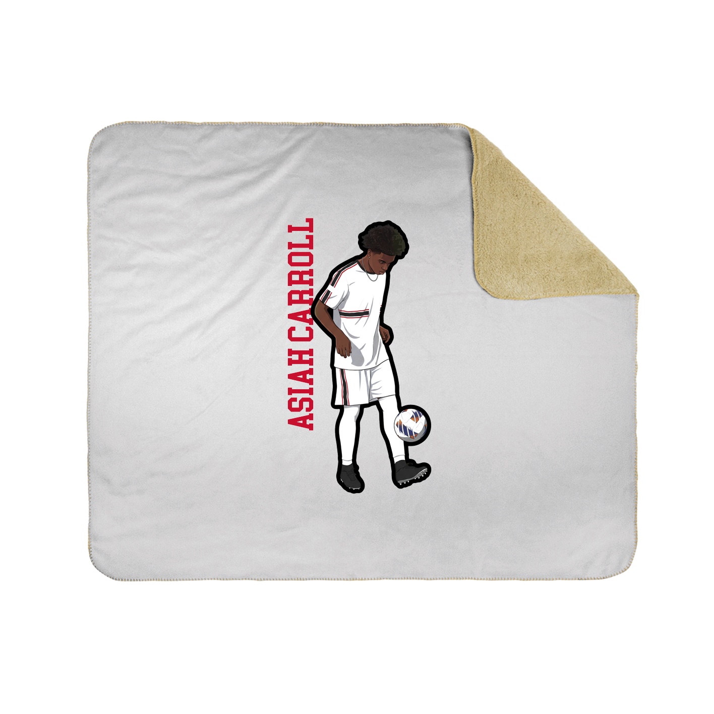 Throw Blanket — Name Vertical in White