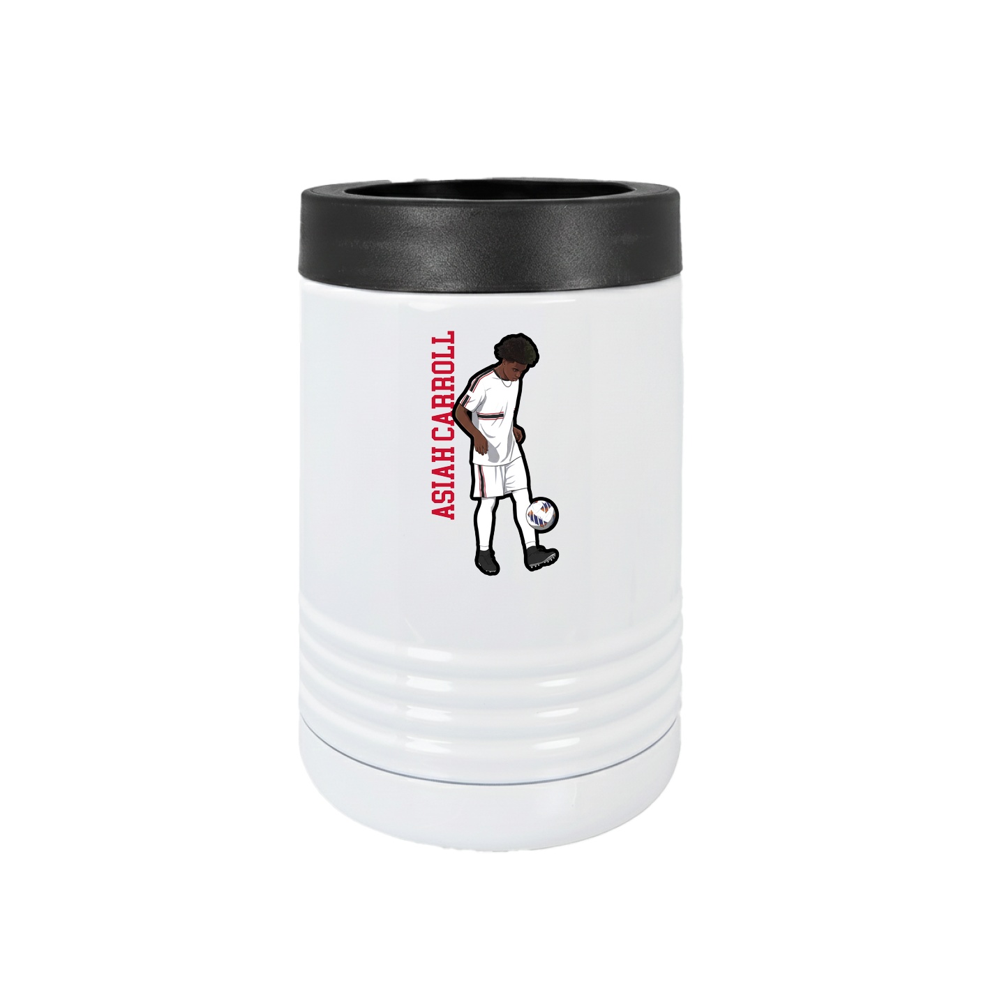 Beverage Holder — Name Vertical in White