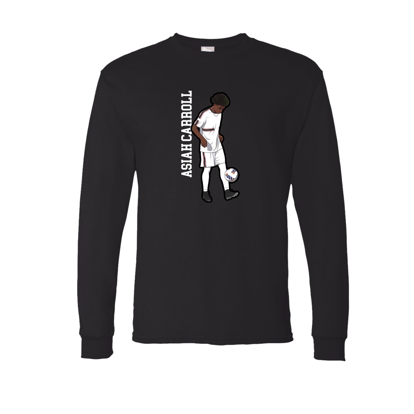 Long Sleeve Tee — Name Vertical in Black