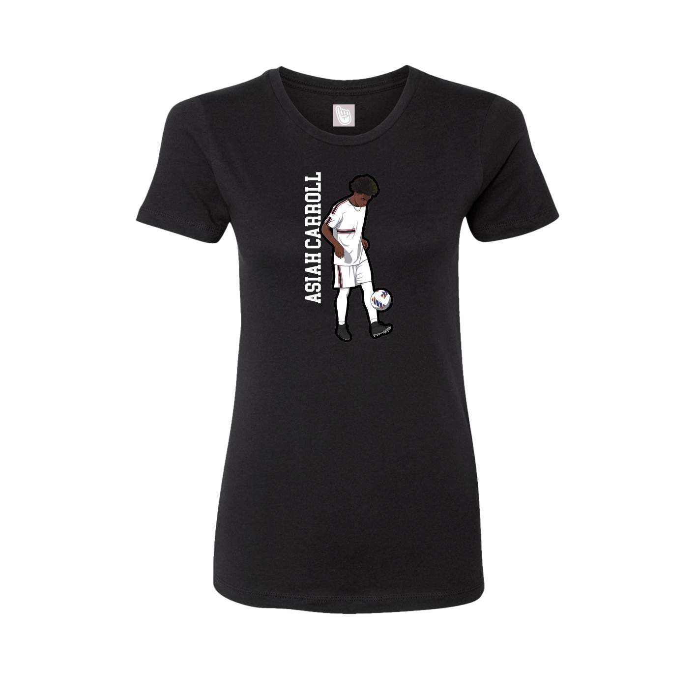 Womens Tee — Name Vertical in Black