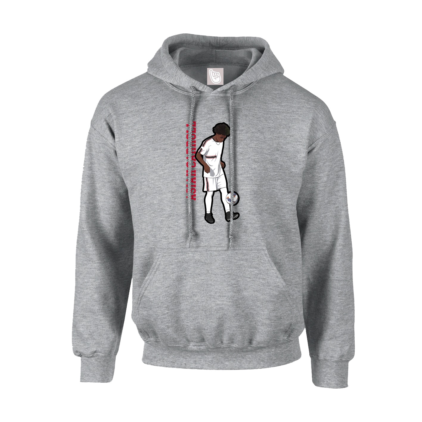 Hoodie — Name Vertical in Grey