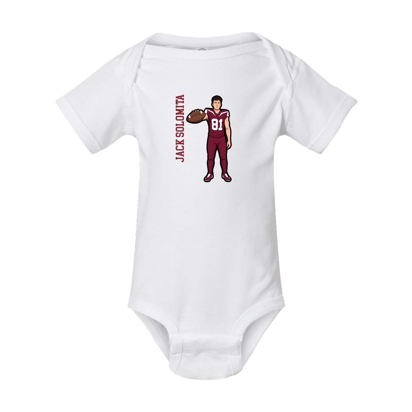 Baby Onesie — Name Vertical in White