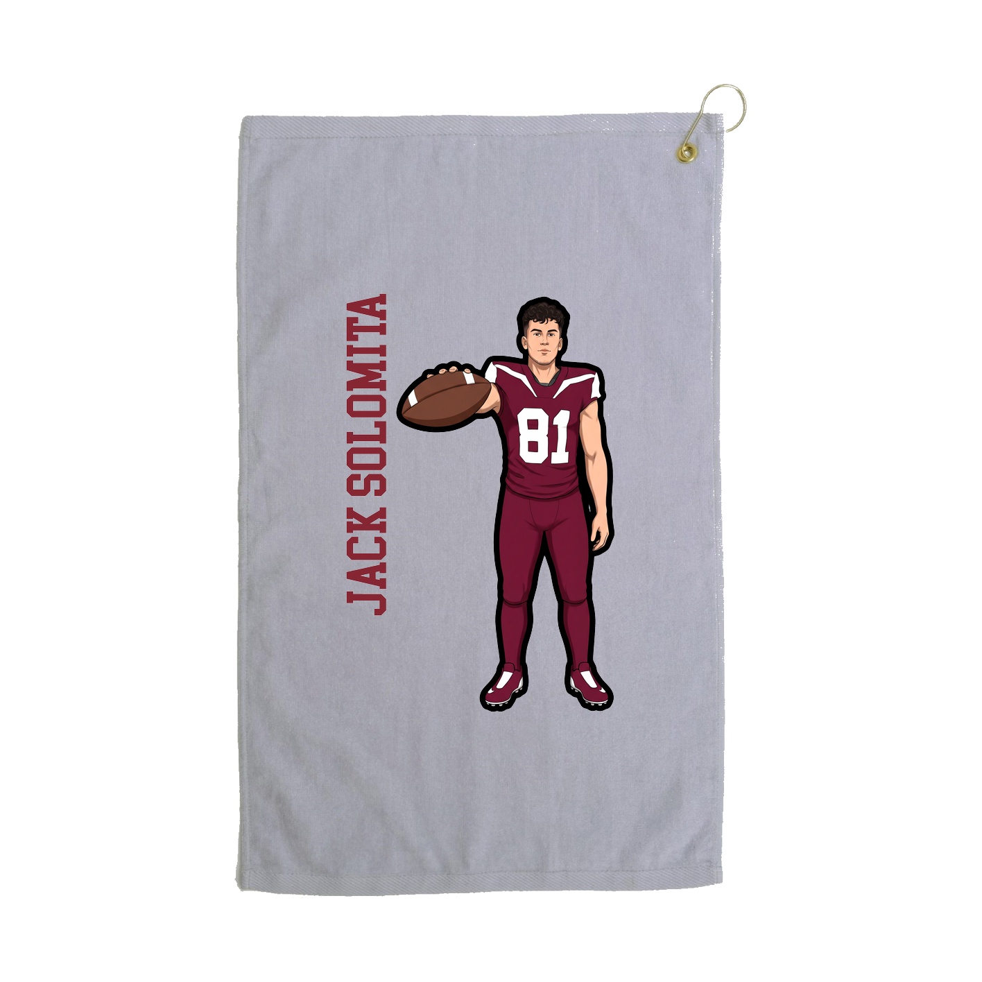 Golf Towel — Name Vertical in Grey