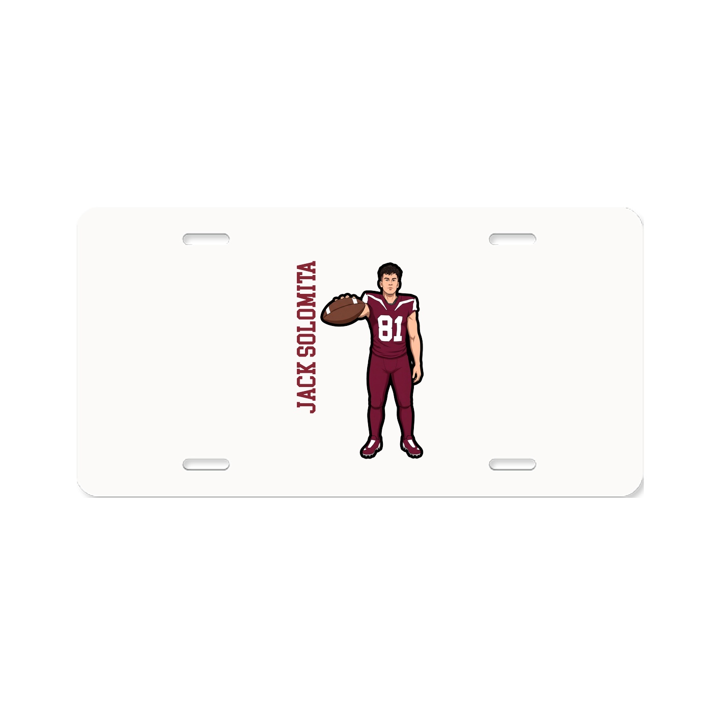 License Plate — Name Vertical in Classic