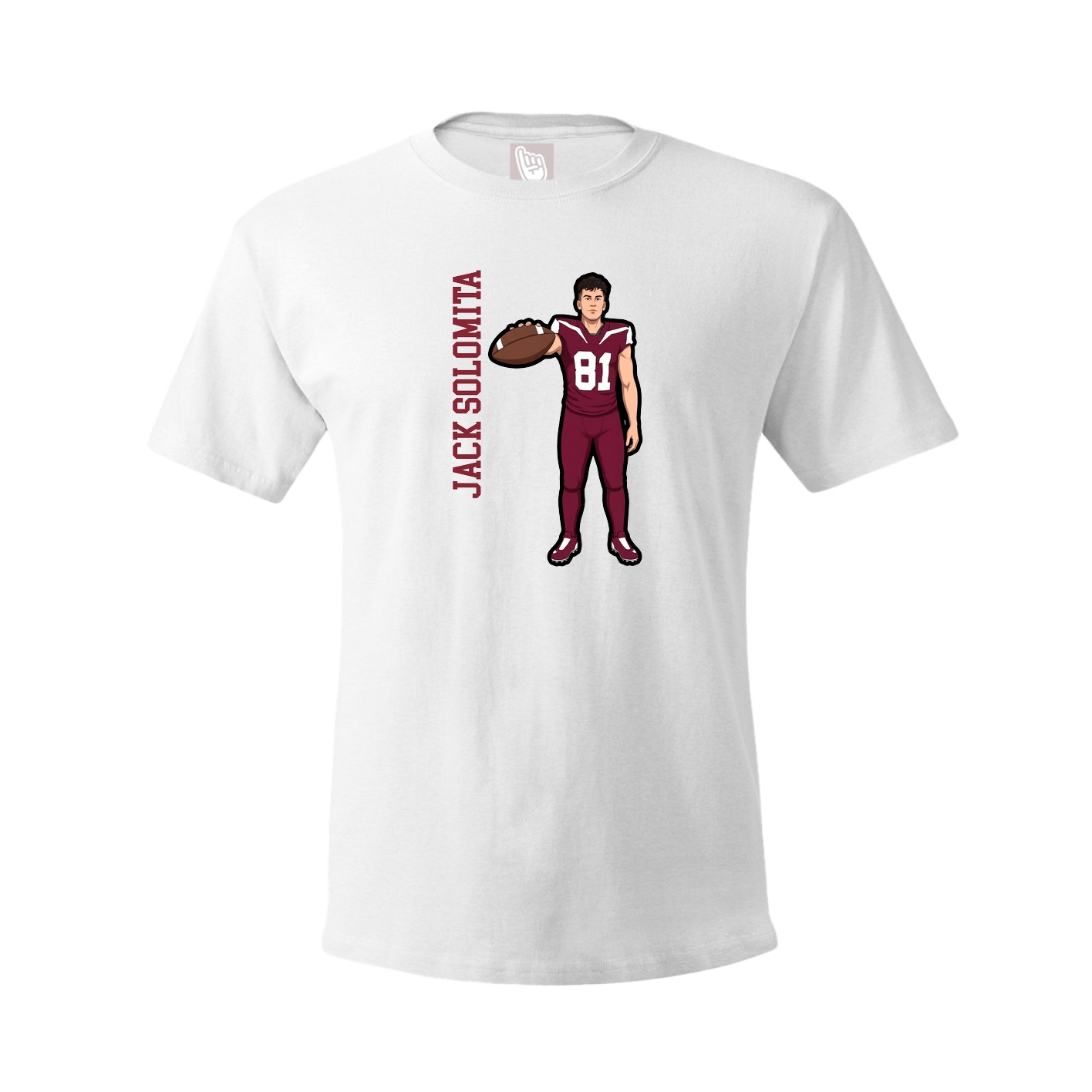 Youth Tee — Name Vertical in White