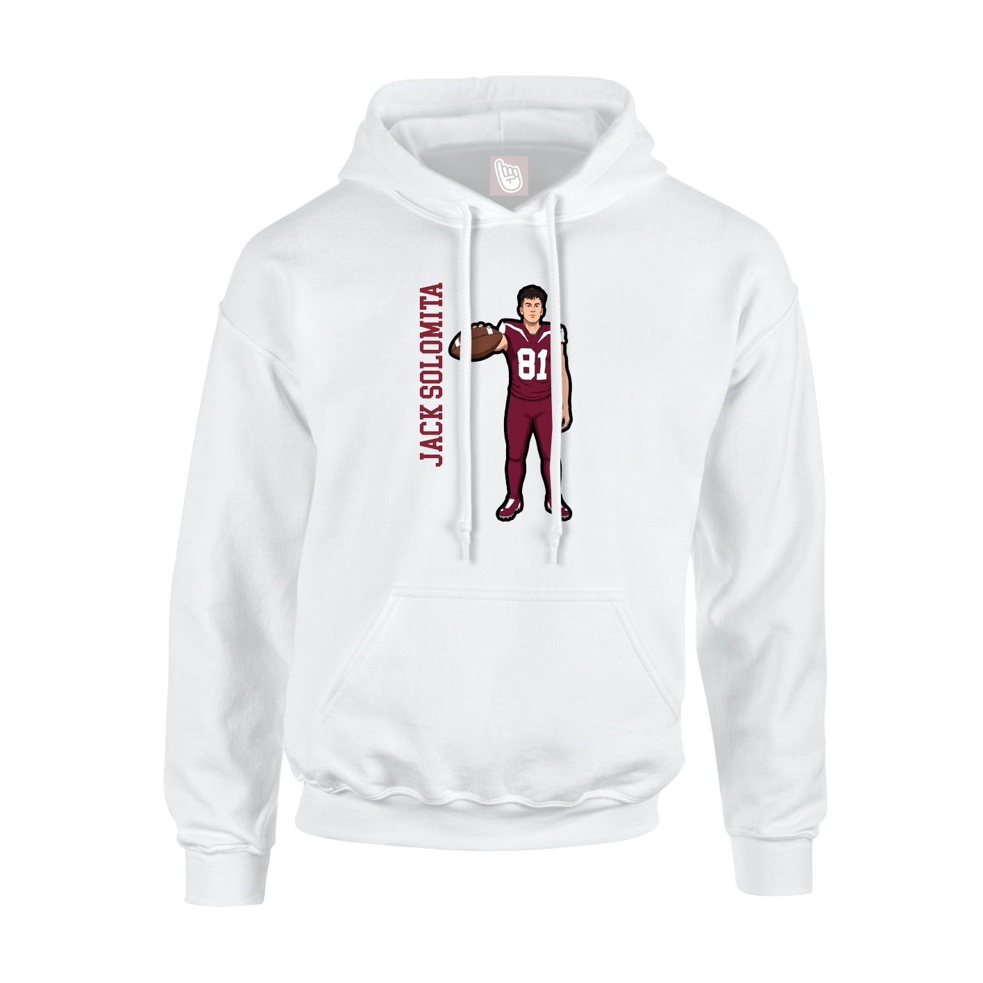 Youth Hoodie — Name Vertical in White
